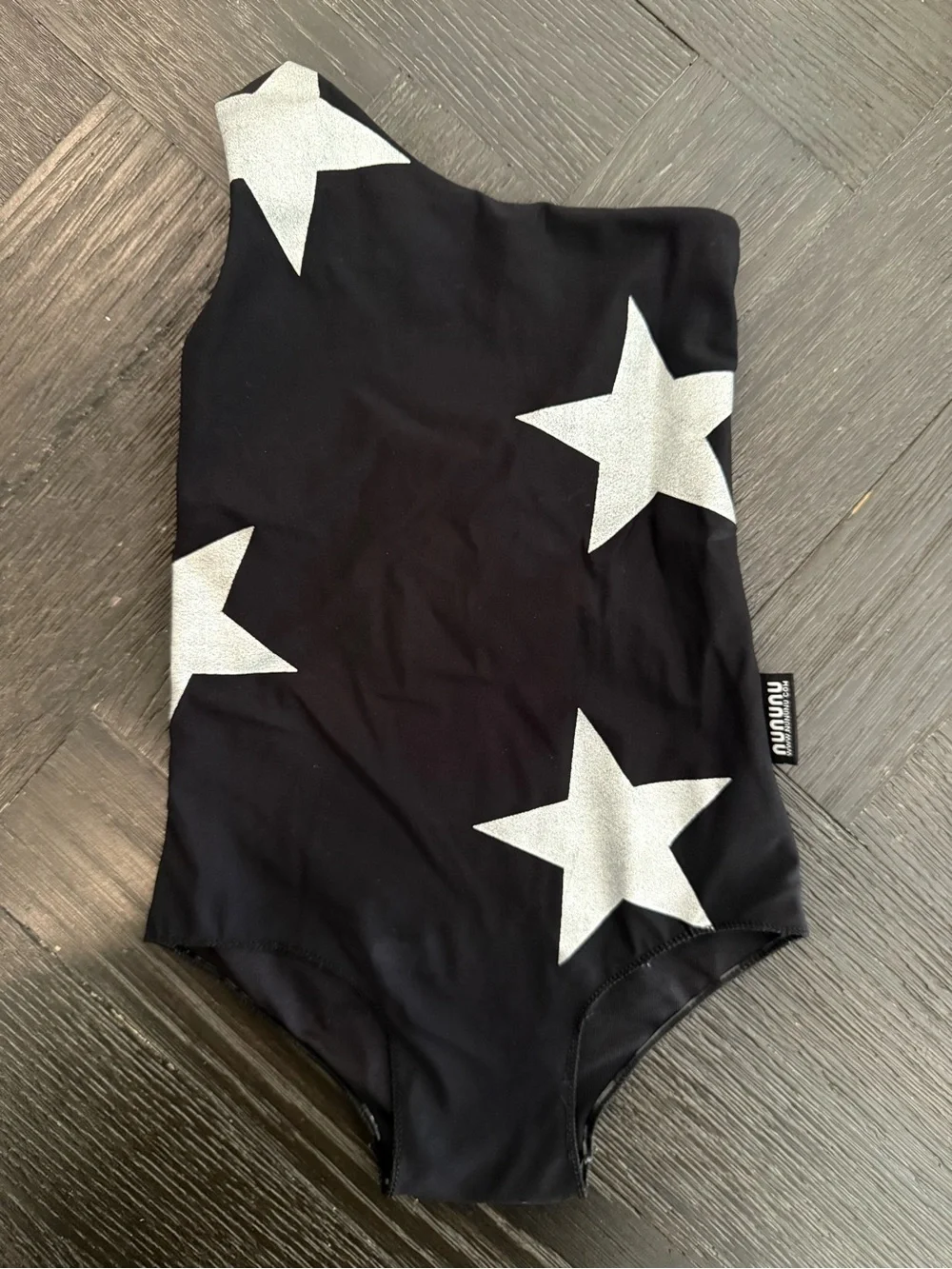 nununu Black One-Shoulder Star Print Swimsuit